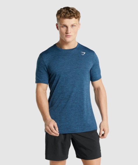 Men's Gymshark Arrival Marl T-Shirts Navy | CA 853DN7